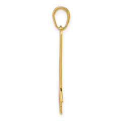 **14K Gold Trombone Pendant with Polished Finish  Elegant Gift for Music Lovers**