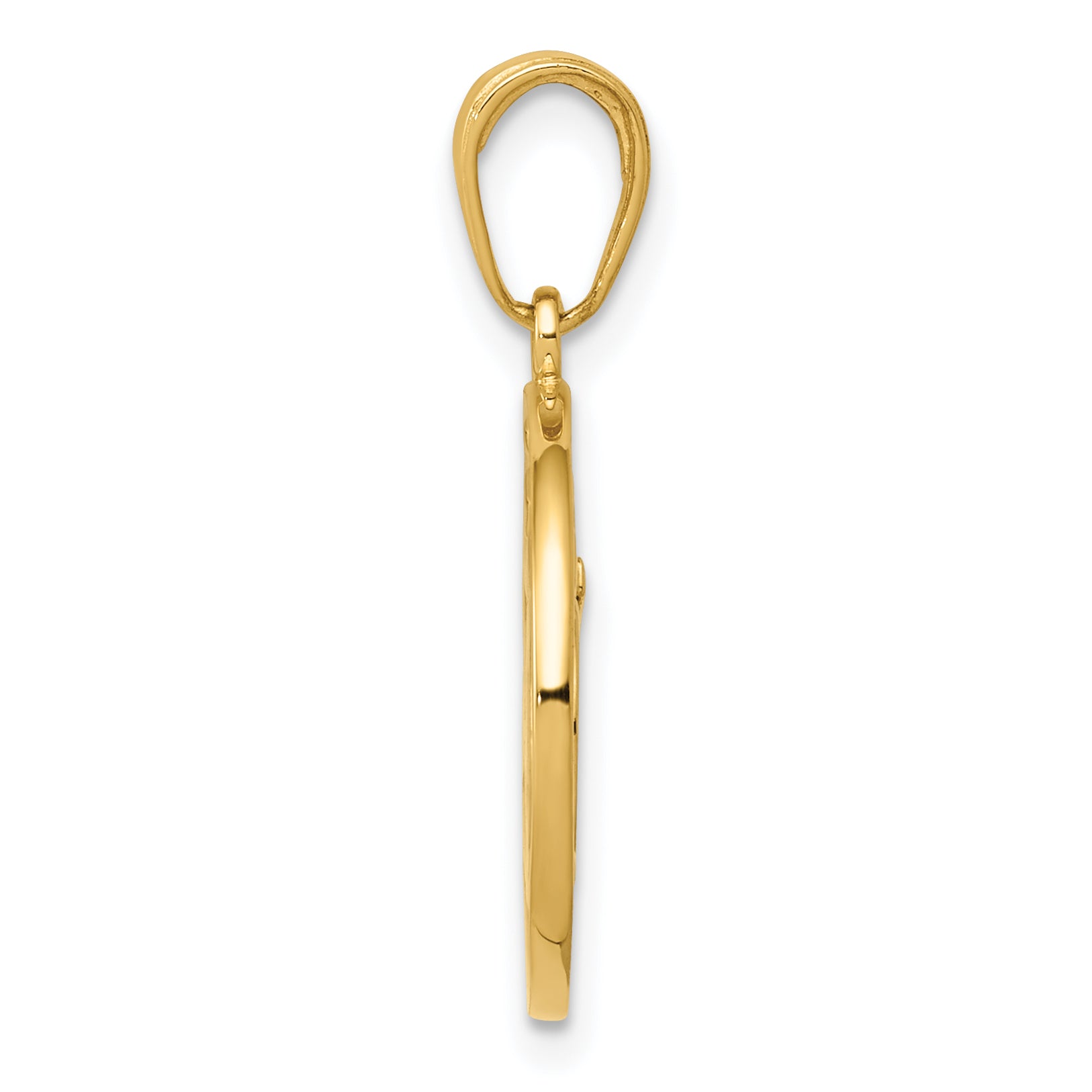 14K Gold Yoga Om Symbol Pendant with Polished Cut-Out Design  Elegant Spiritual Charm Secondary image