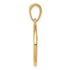14K Gold Yoga Om Symbol Pendant with Polished Cut-Out Design  Elegant Spiritual Charm