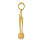 14K Gold 3D Golf Clubs and Ball Pendant  Textured, Solid, Luxury Men's Accessory