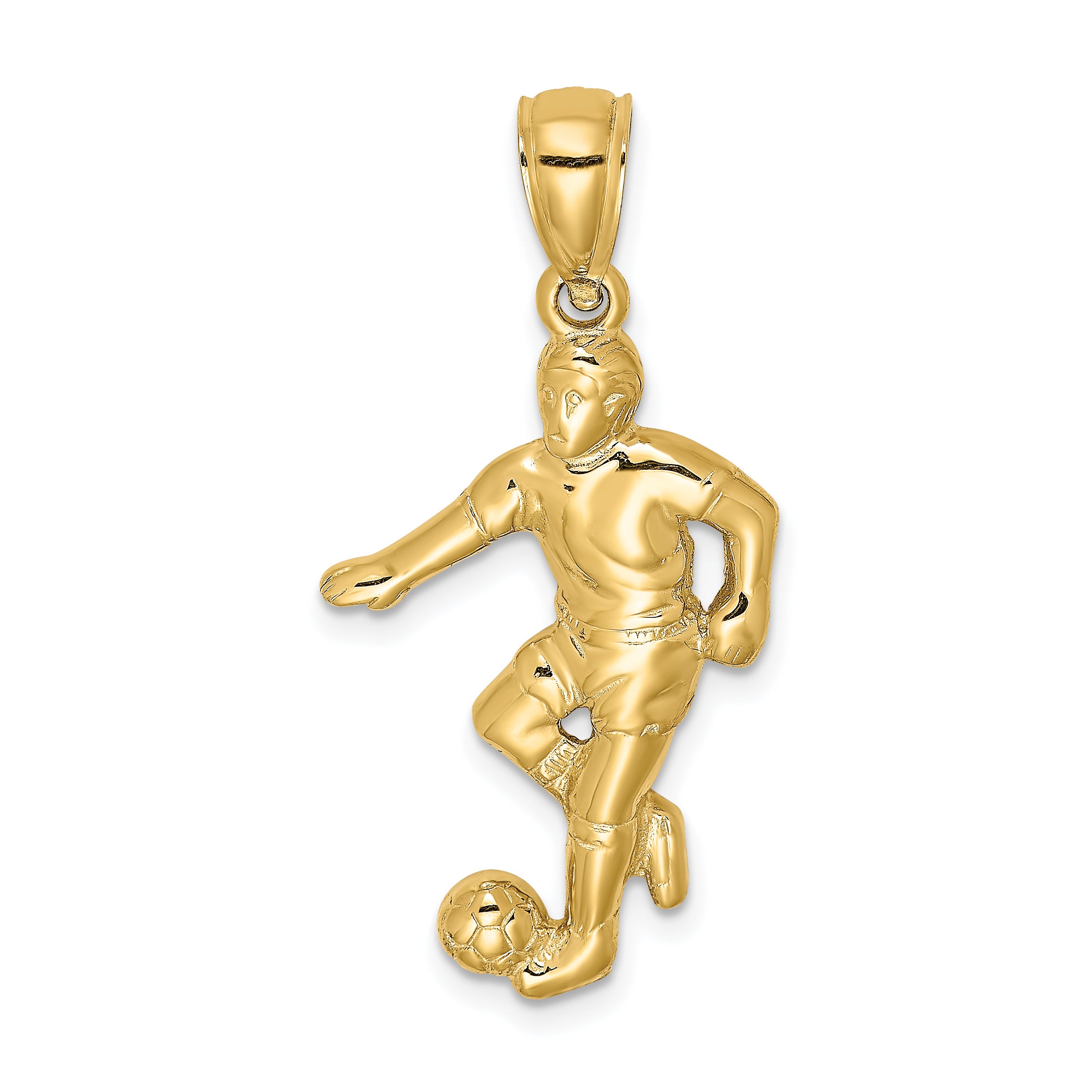 14K Boy Soccer Player Running with Ball Charm Main image