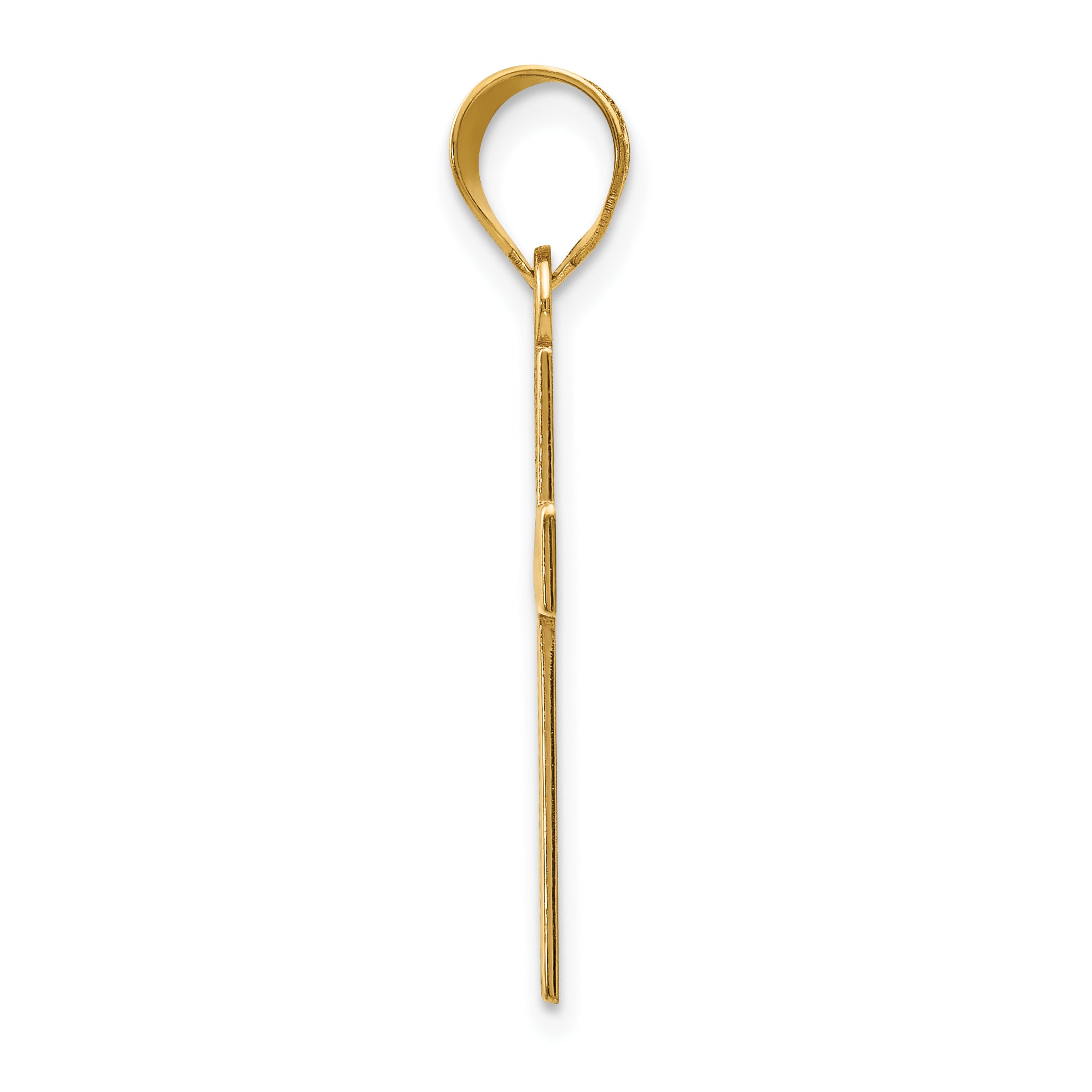 14K Gold Satin Finish Cross Pendant  Elegant, Timeless, Lightweight Design