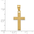 14K Gold Satin Finish Cross Pendant  Elegant, Timeless, Lightweight Design