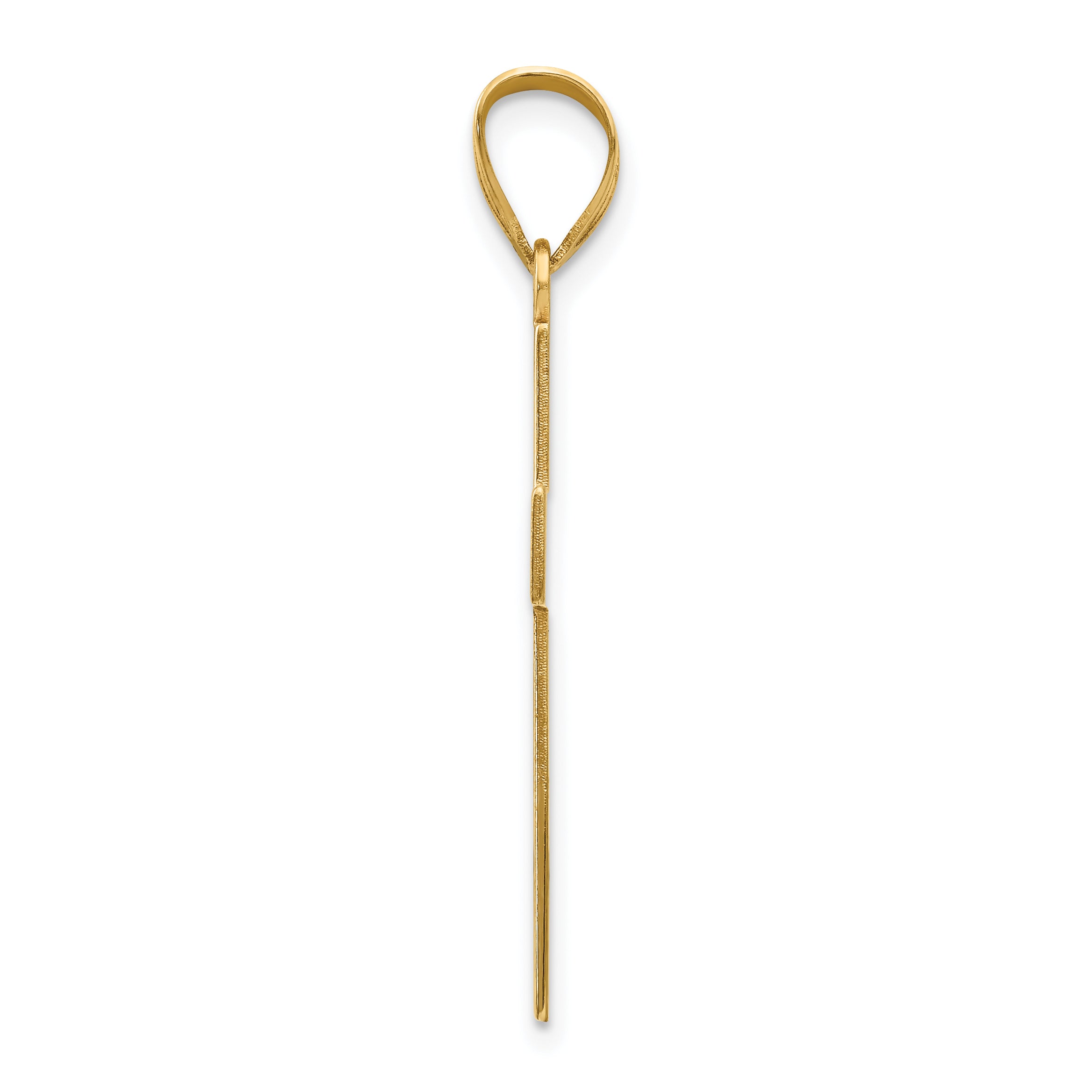 14K Gold Large Satin Cross Pendant with Polished Edges Timeless and Refined Secondary image