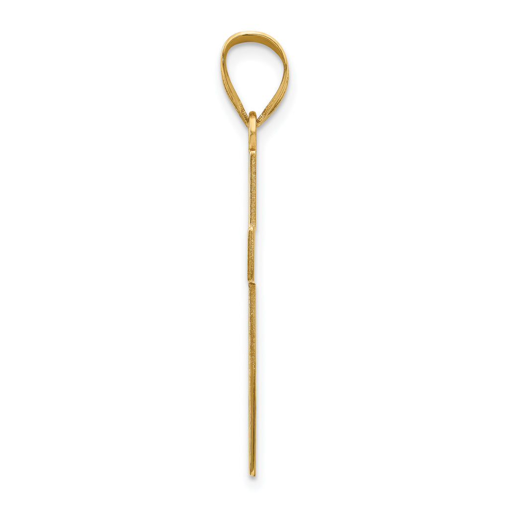14K Gold Large Satin Cross Pendant with Polished Edges Timeless and Refined