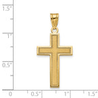 14K Gold Large Satin Cross Pendant with Polished Edges Timeless and Refined
