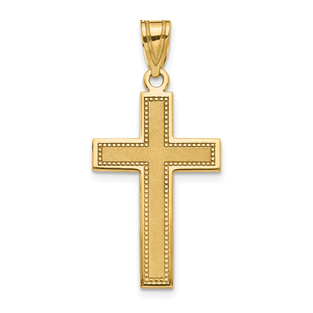 14K Large Satin Cross Pendant