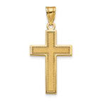 14K Large Satin Cross Pendant