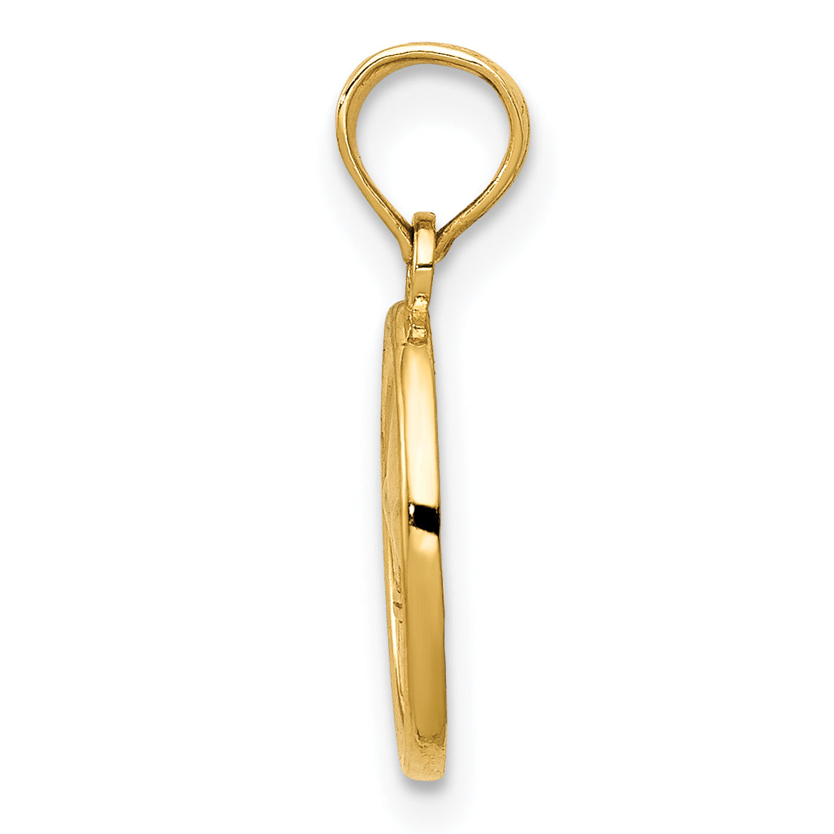 14K Gold Polished Fleur De Lis Oval Pendant  Elegant & Timeless Design Secondary image