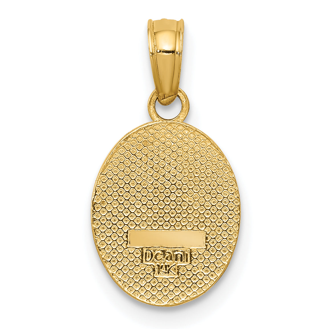 14K Gold Polished Fleur De Lis Oval Pendant  Elegant & Timeless Design