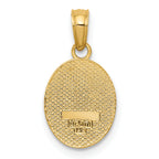 14K Gold Polished Fleur De Lis Oval Pendant  Elegant & Timeless Design