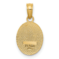 14K Gold Polished Fleur De Lis Oval Pendant  Elegant & Timeless Design