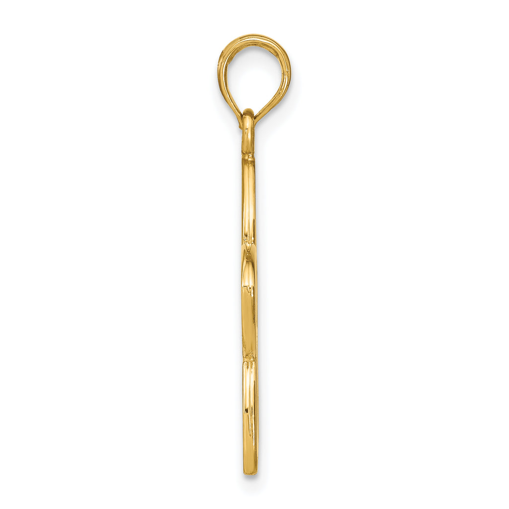 14K Gold Polished Cut-Out Flower Pendant Elegant & Timeless Design