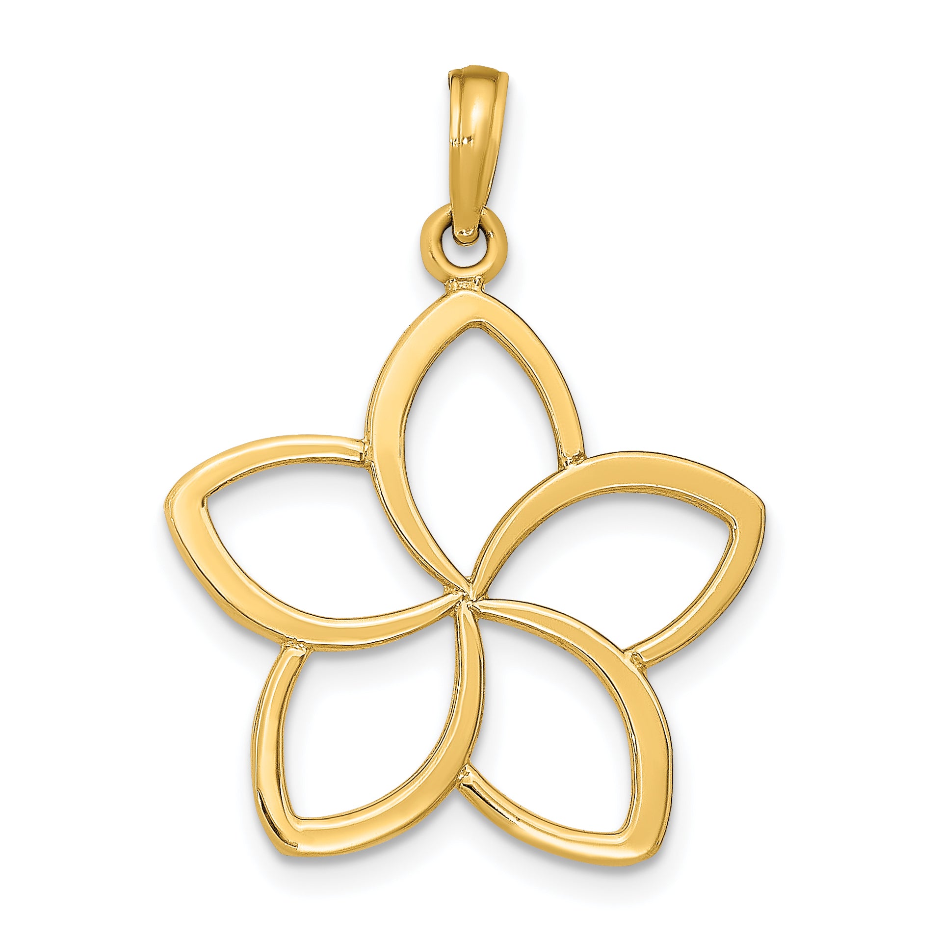 14k Polished Cut Out Flower Pendant Main image