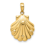 14k Seahorse in a Shell Pendant