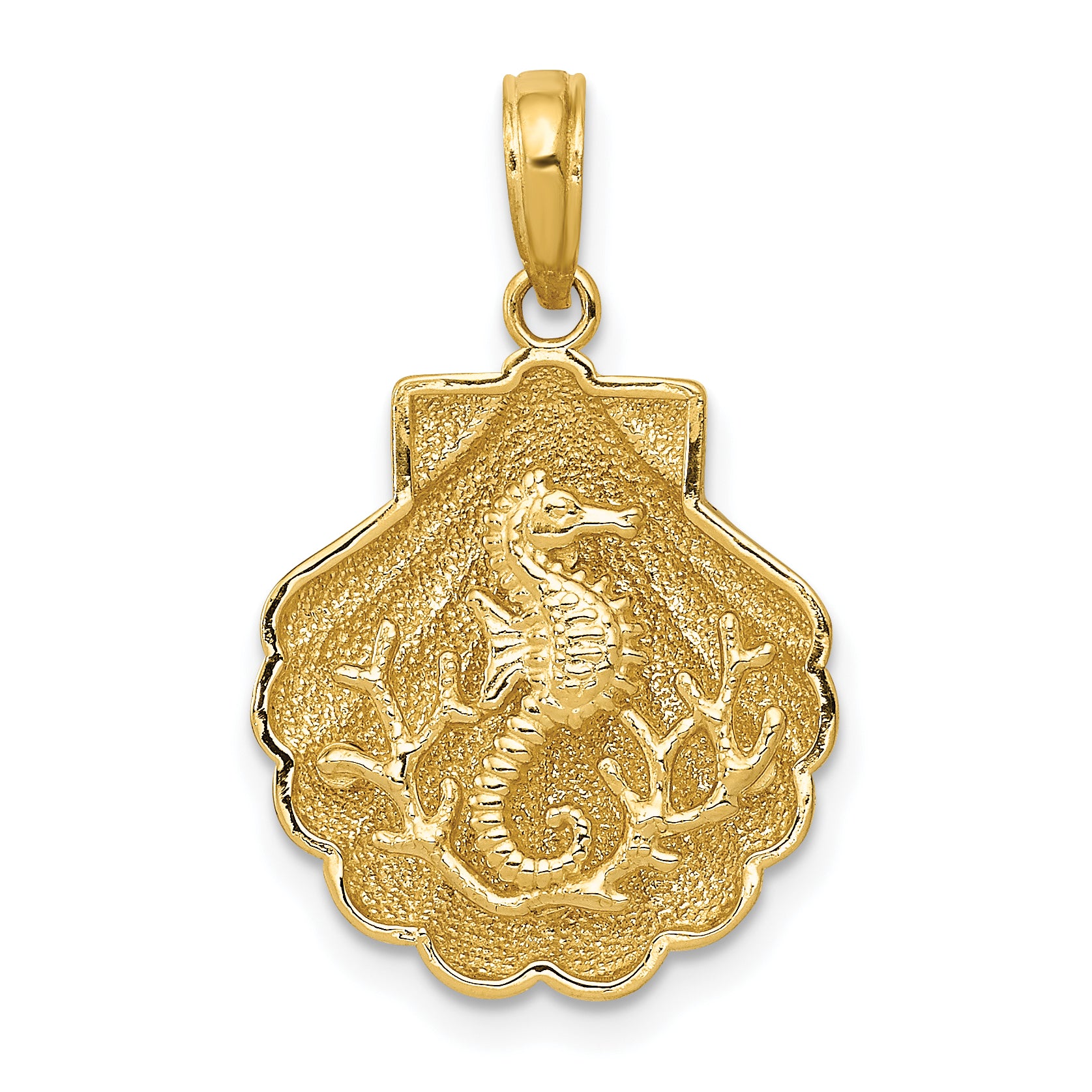 14k Seahorse in a Shell Pendant Main image
