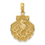 14k Seahorse in a Shell Pendant