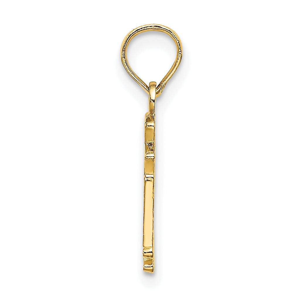 14k Polished SF Cable Car Charm