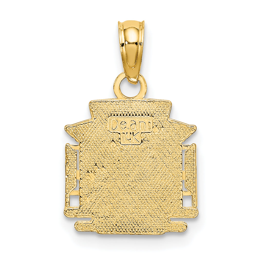 14k Polished SF Cable Car Charm
