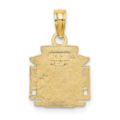 14k Polished SF Cable Car Charm