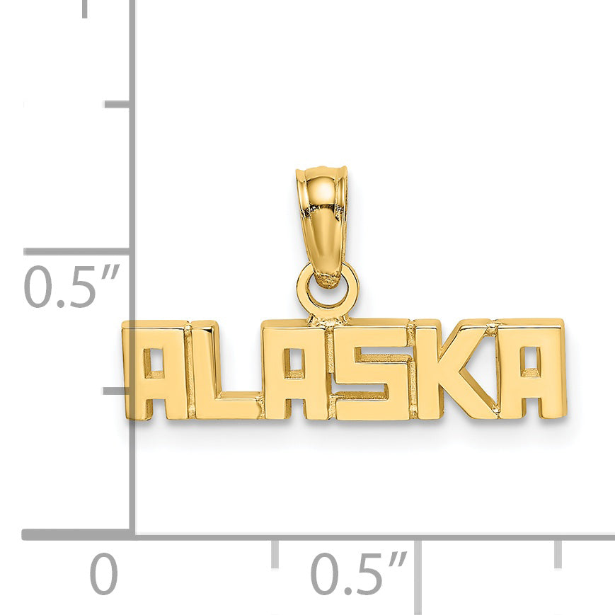 14k Polished ALASKA Charm