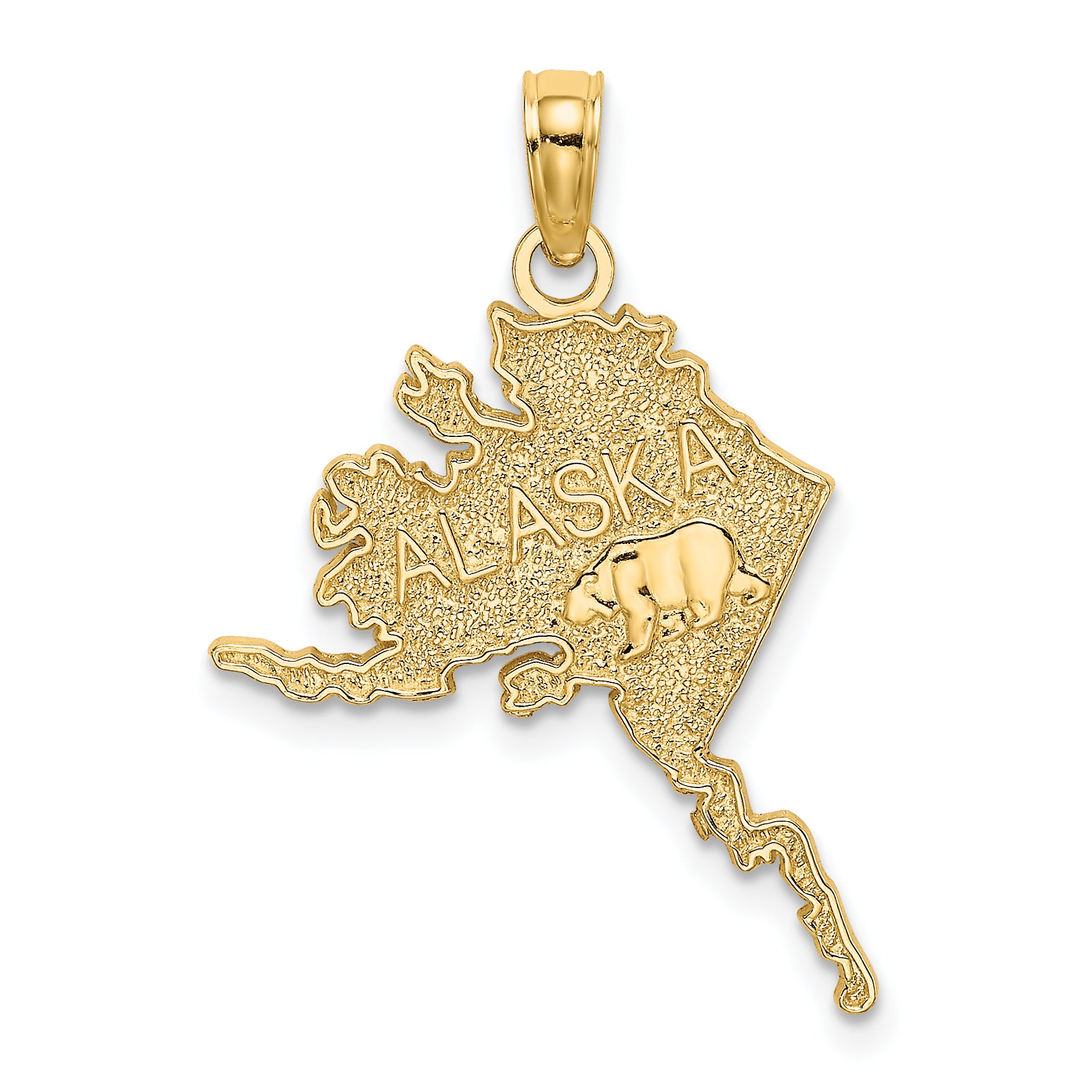 14k Polished/Textured ALASKA Map Charm Main image