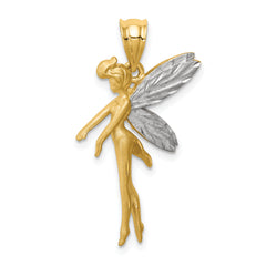 14k and White Rhodium D/C Fairy Pendant