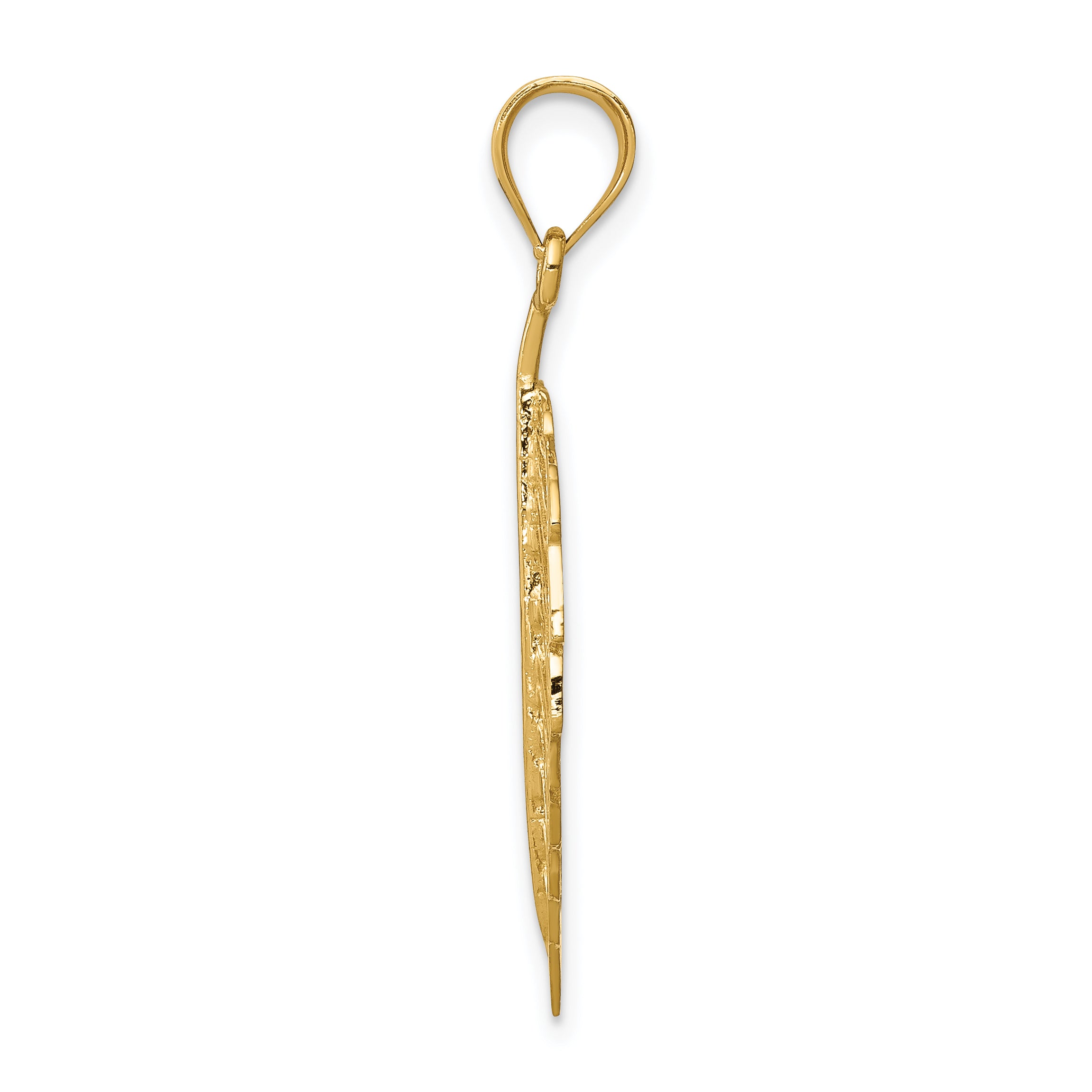 14K Polished Leaf Pendant Secondary image