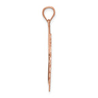 14K Rose Polished Leaf Pendant