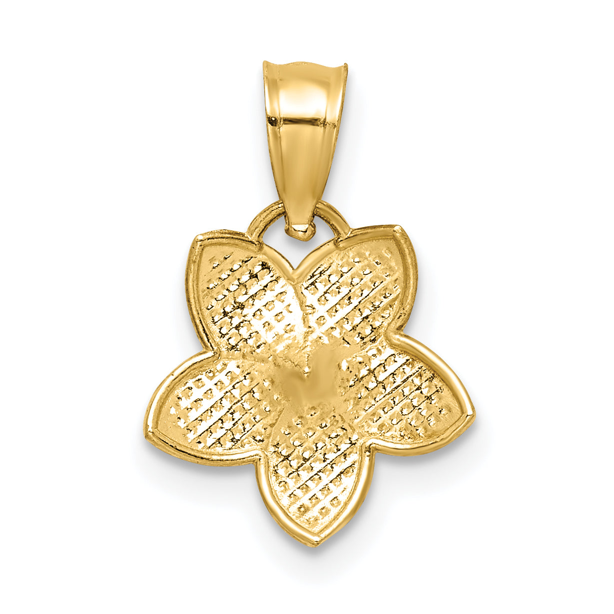 14K Polished Plumeria Pendant