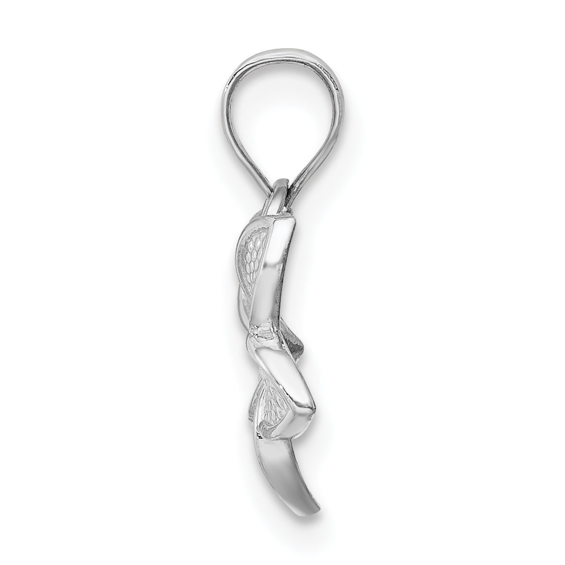 14K White Polished Mini Plumeria Pendant Secondary image