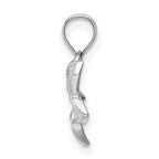 14K White Polished Mini Plumeria Pendant