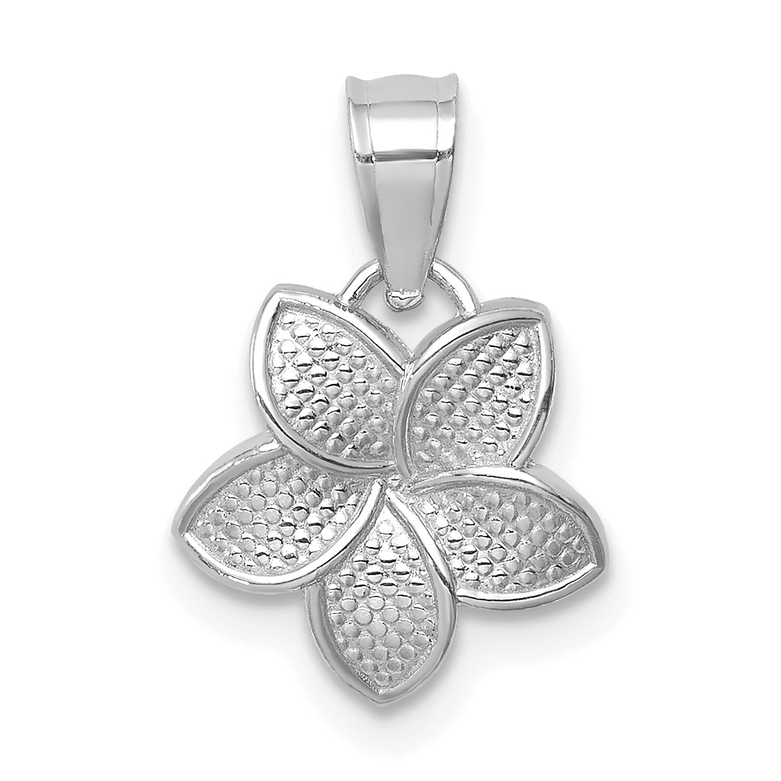 14K White Polished Mini Plumeria Pendant Main image