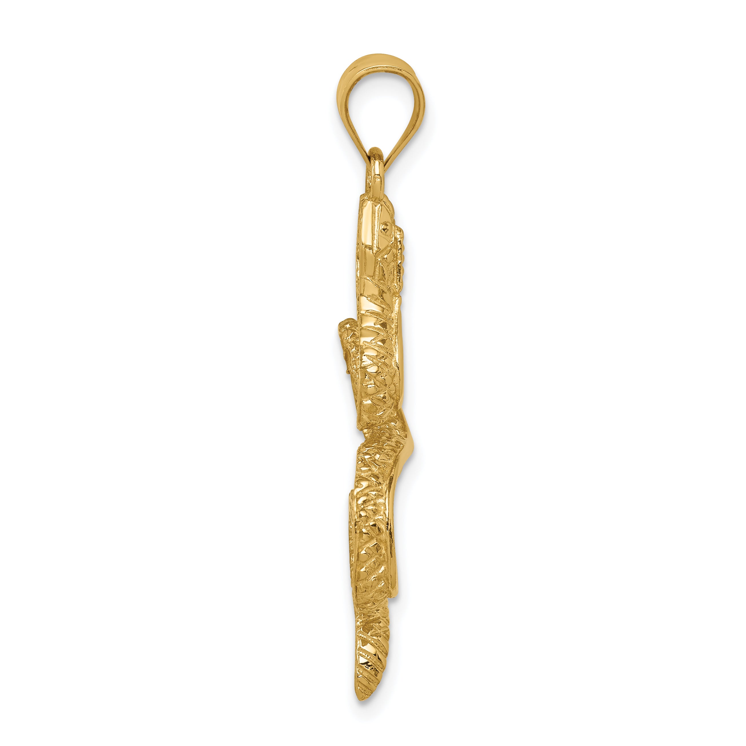 14K Polished Textured Snake Pendant Secondary image