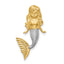 14K w/White Rhodium Brushed Diamond-Cut Mermaid Chain Slide