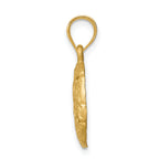14K Brushed Diamond-Cut Sand Dollar Pendant