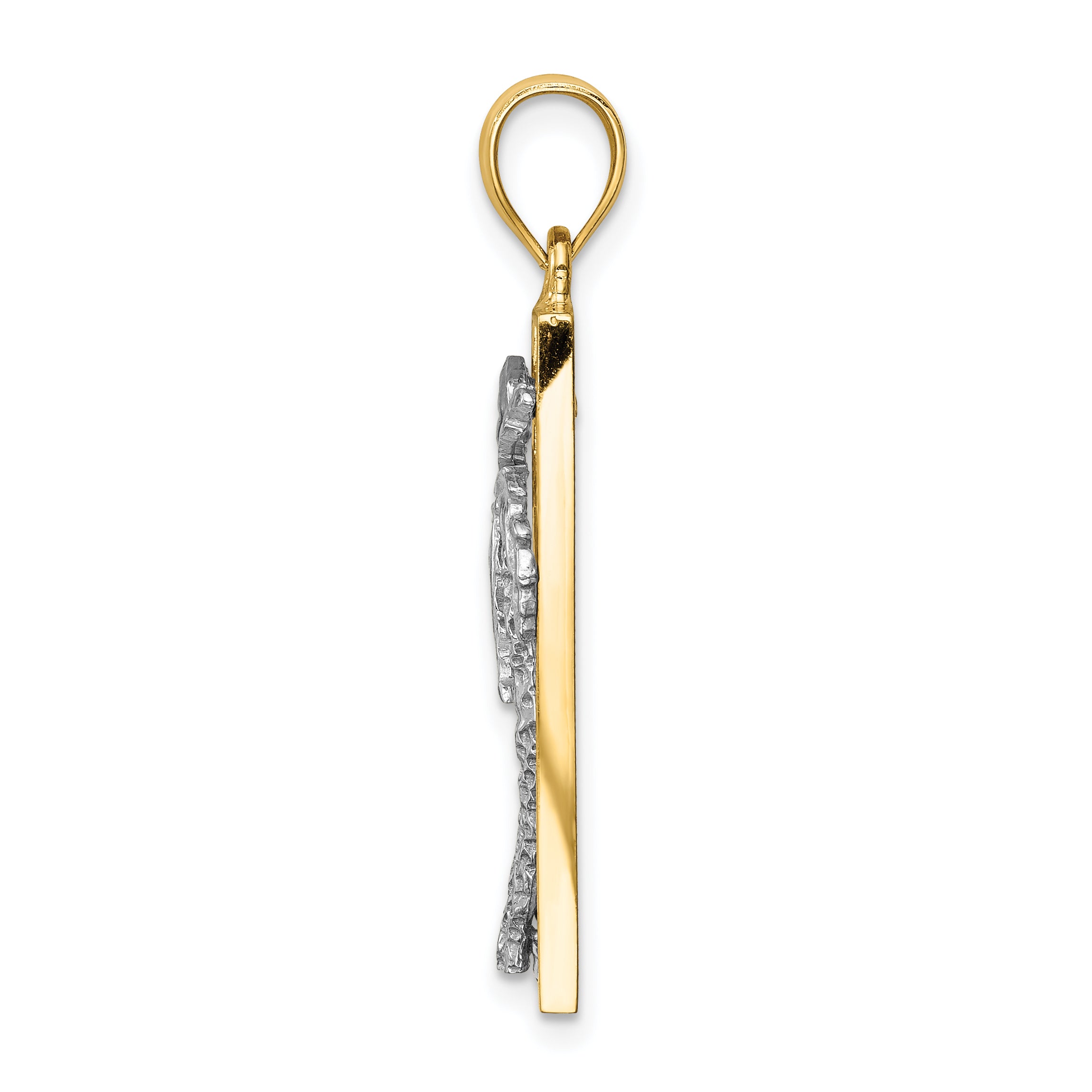 14K Two-tone Palm Tree Pendant Secondary image