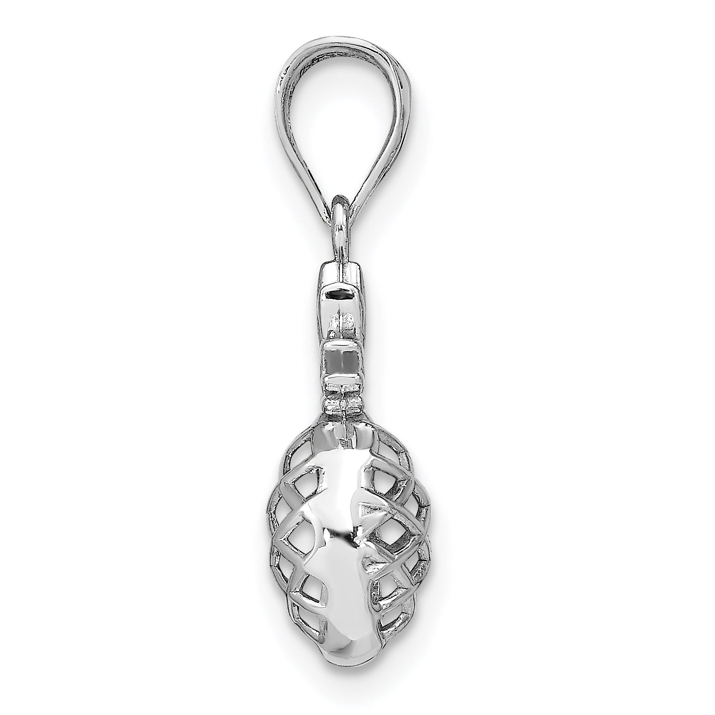 14K White Polished 3D Pineapple Pendant Secondary image