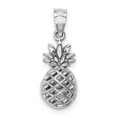 14K White Polished 3D Pineapple Pendant