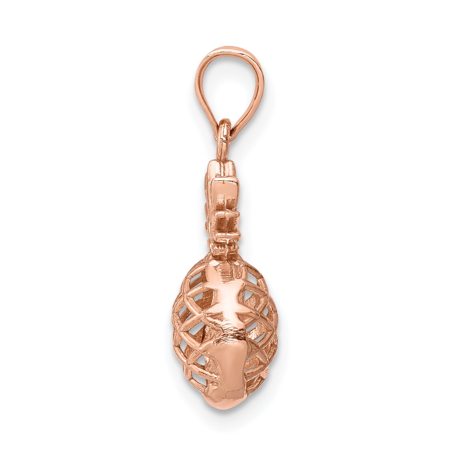 14K Rose Polished 3D Pineapple Pendant Secondary image