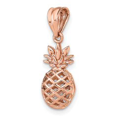 14K Rose Polished 3D Pineapple Pendant