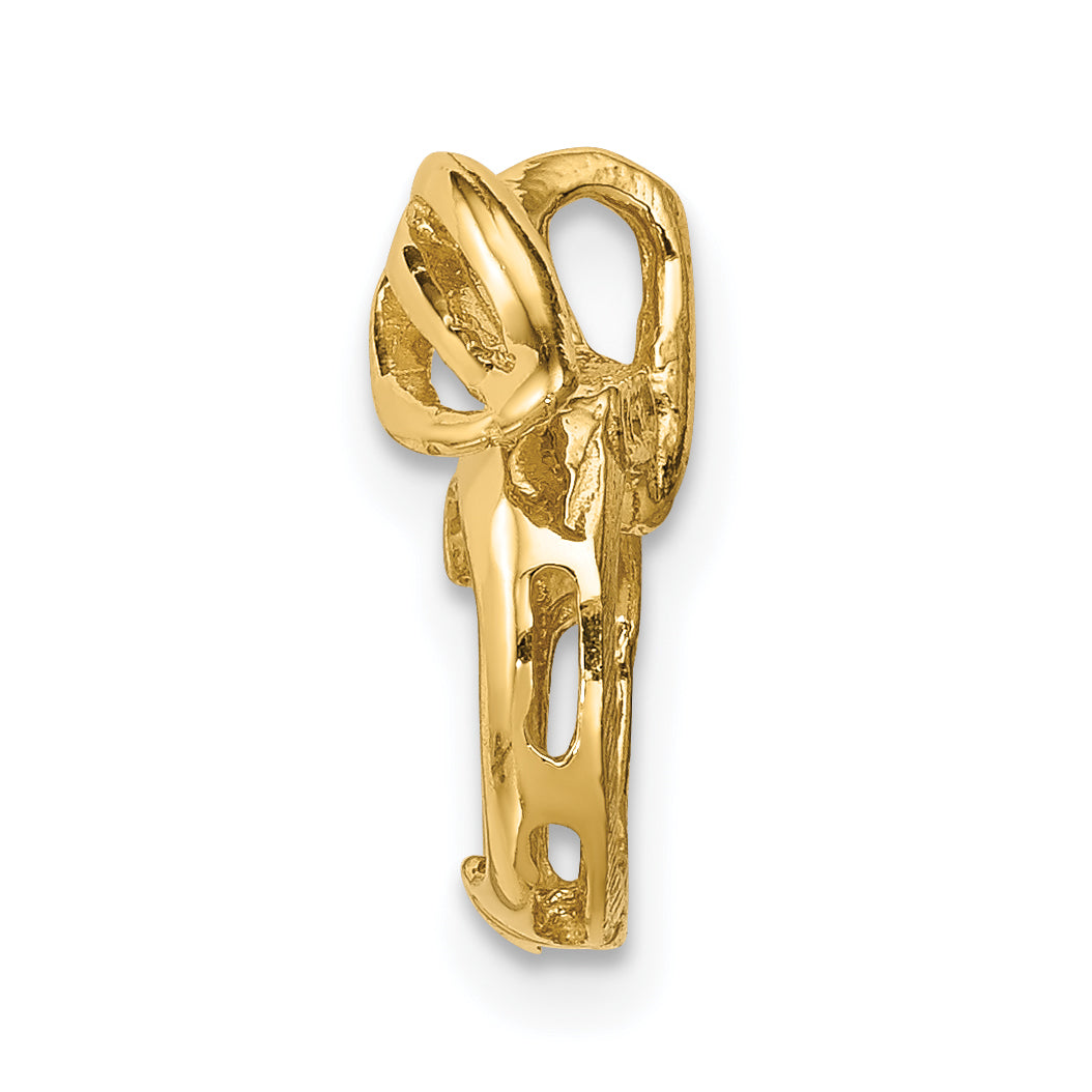 14K Polished Cut-out Apple Chain Slide Secondary image