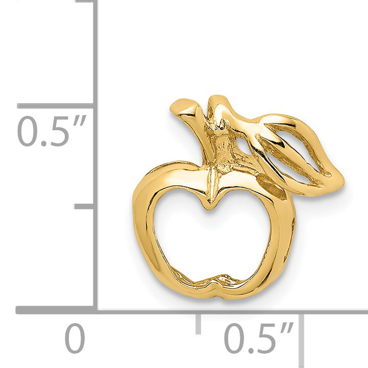 14K Polished Cut-out Apple Chain Slide