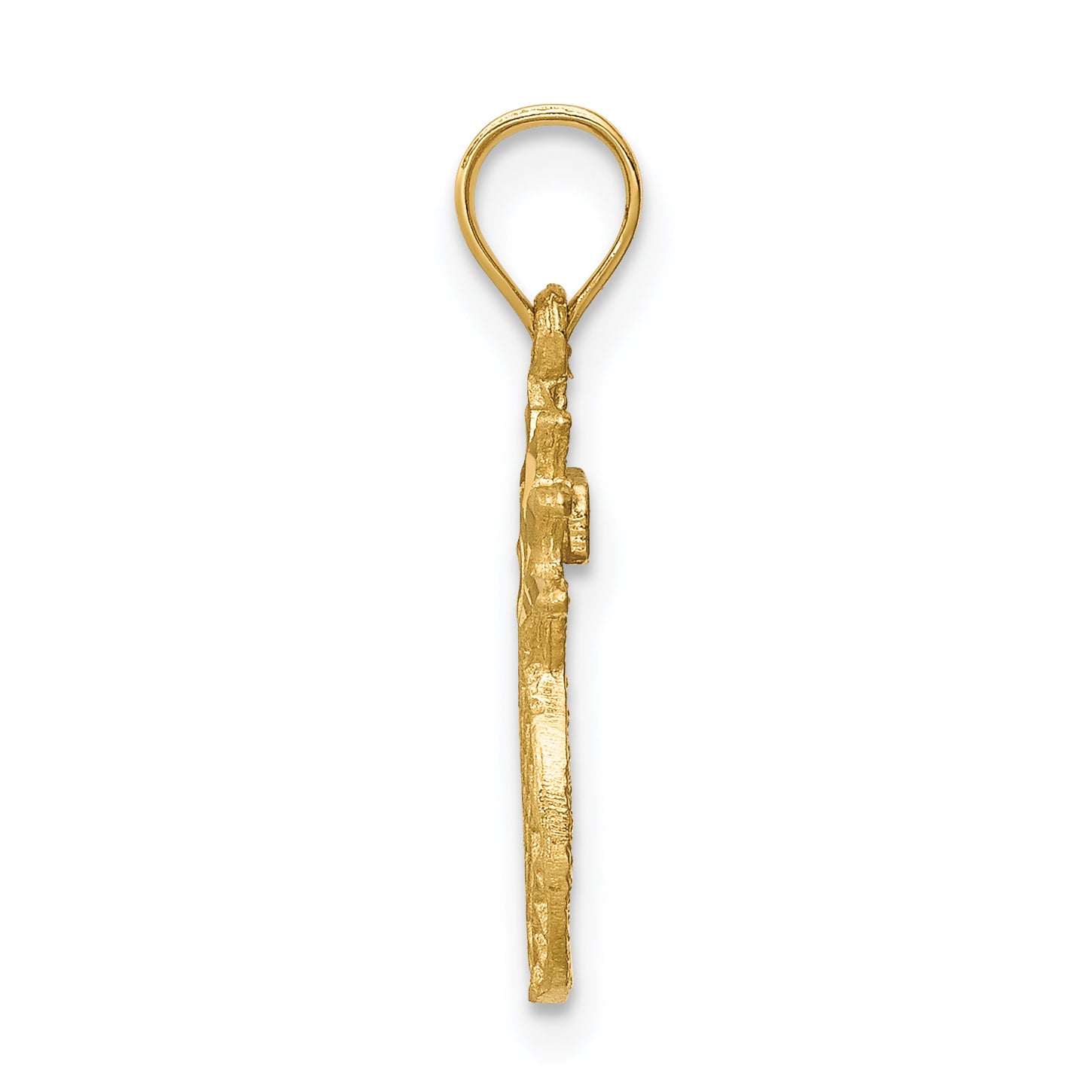 14K Brushed & Diamond-cut Pineapple Pendant Secondary image