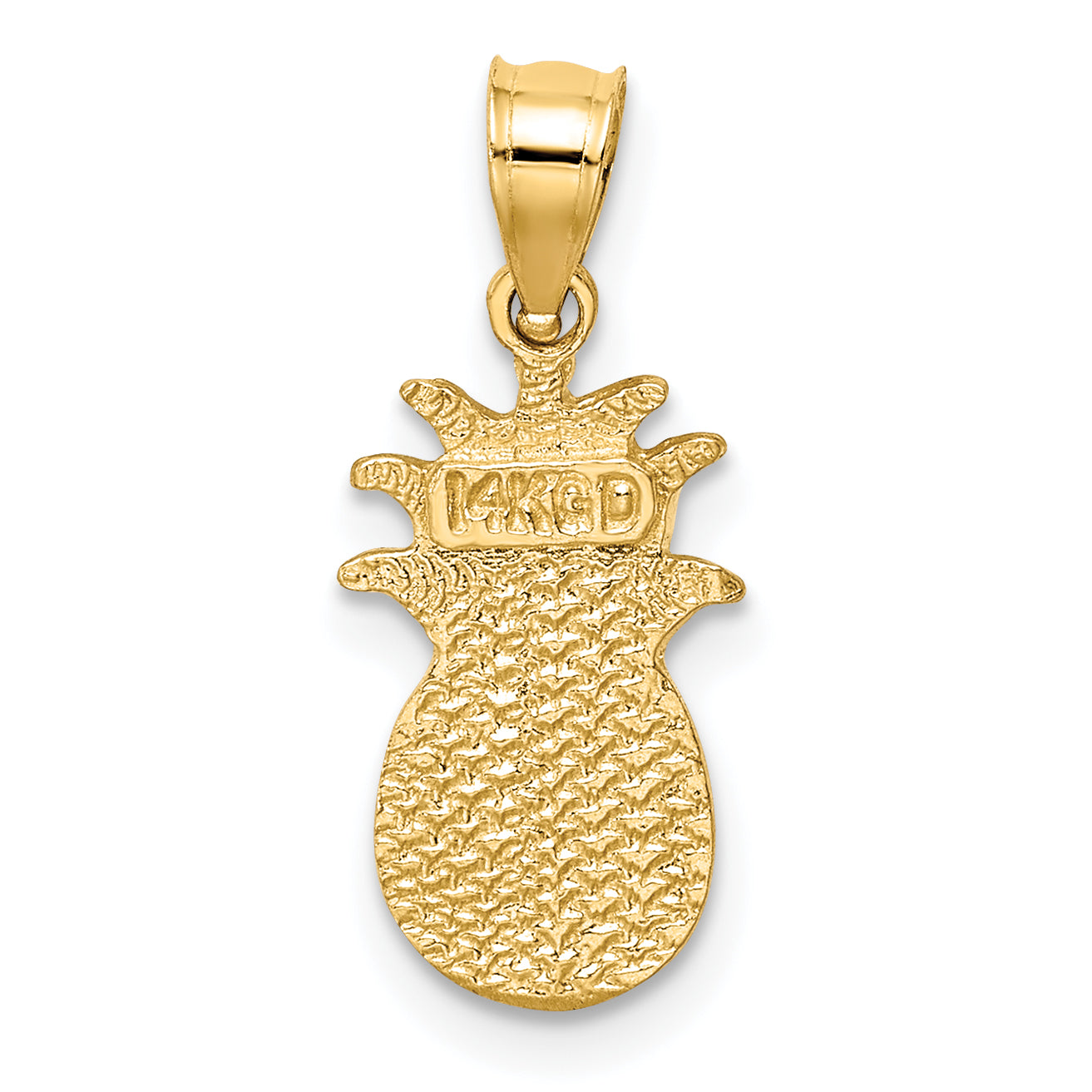 14K Brushed & Diamond-cut Pineapple Pendant