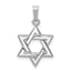 14K White Polished Star of David Pendant