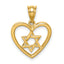 14K Polished Star of David in Heart Pendant