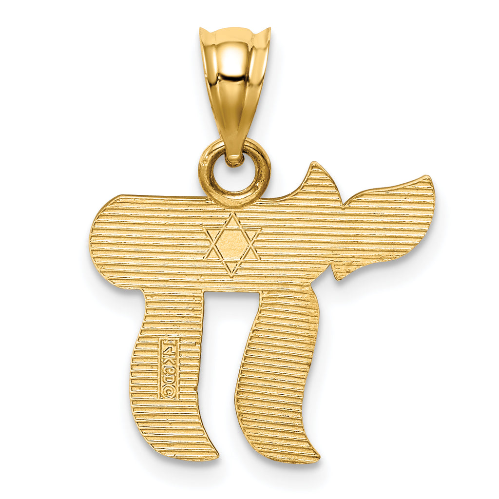 14K Polished Chai Pendant