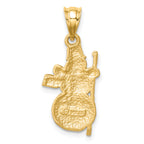 14K Diamond-cut Brushed and Polished Snowman Pendant
