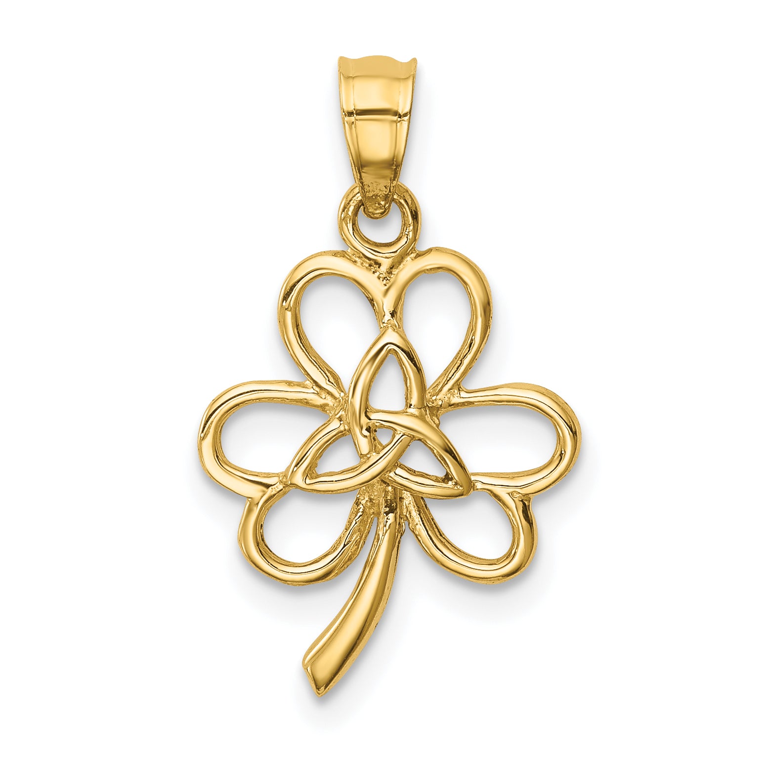 14K Polished Trinity Clover Pendant Main image